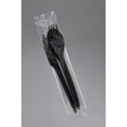 Zestaw nóż /widelec/ łyżka /serwetka /CZARNE