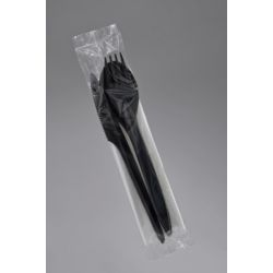 Zestaw nóż /widelec/ łyżka /serwetka /CZARNE