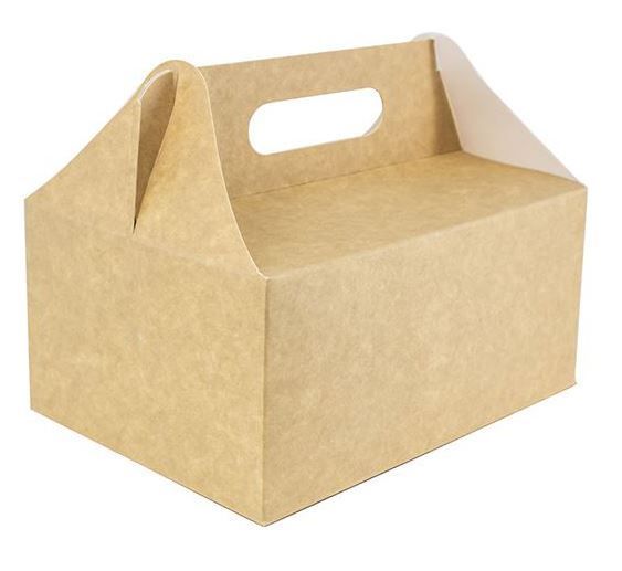 Pudełko cukiernicze z rączką 190x140x90 Kraft a`50